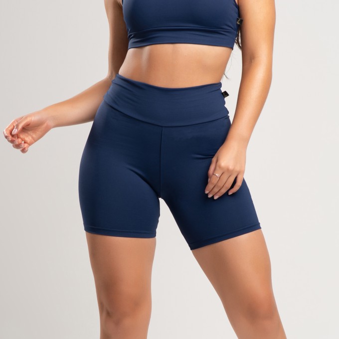Short Fitness Básico Liso Marinho