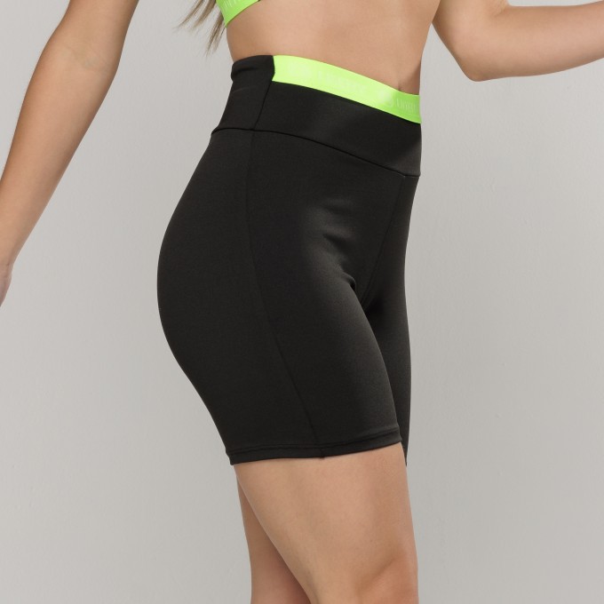 Short Cós Elástico Lidery Amarelo Neon