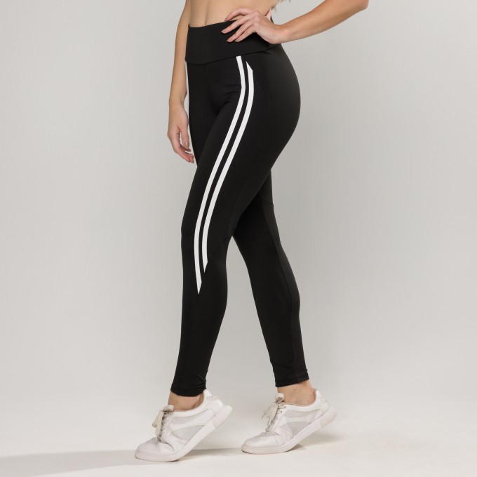 Legging Athletic Detalhe Em Listra Na Lateral Branco
