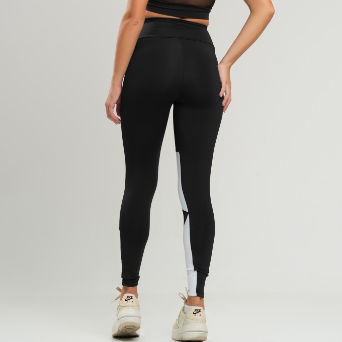 Calça Com Tela Frontal Move Preto com Branco