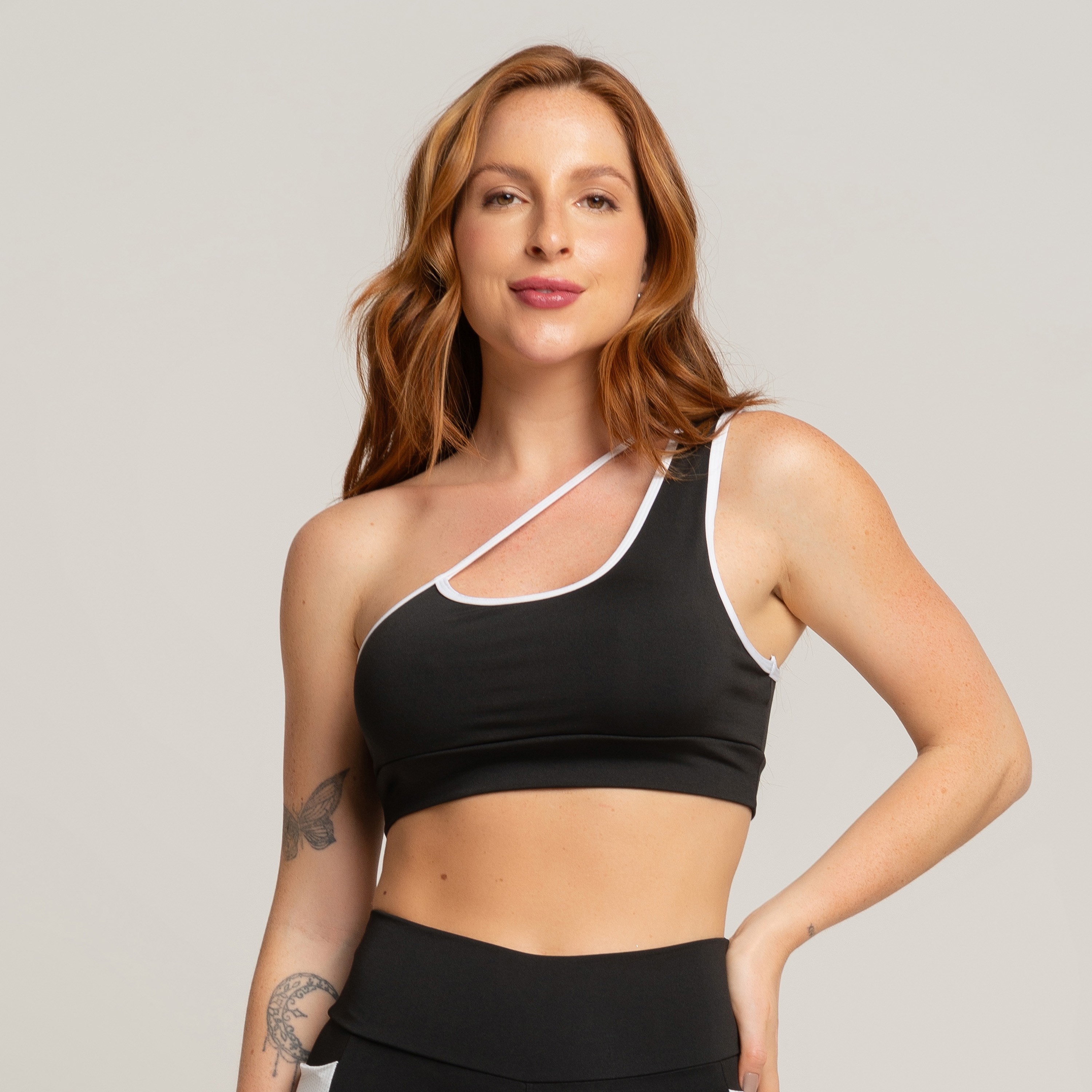 Top Fitness Up Preto Com Branco