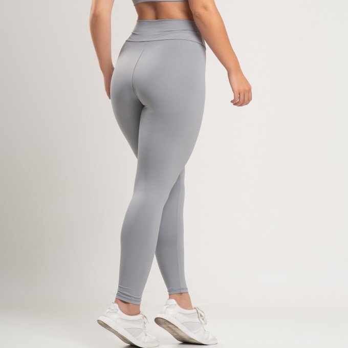 Calça Legging Básica Lisa Poliamida Mescla
