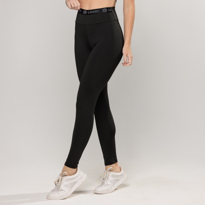 Legging Cós De Elástico Personalizado Lidery Preto