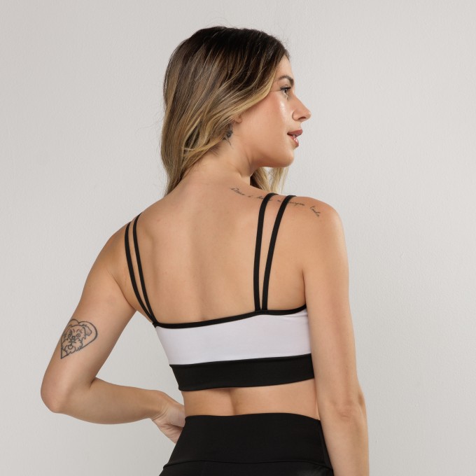 Top Tela Frontal Move Preto com Branco