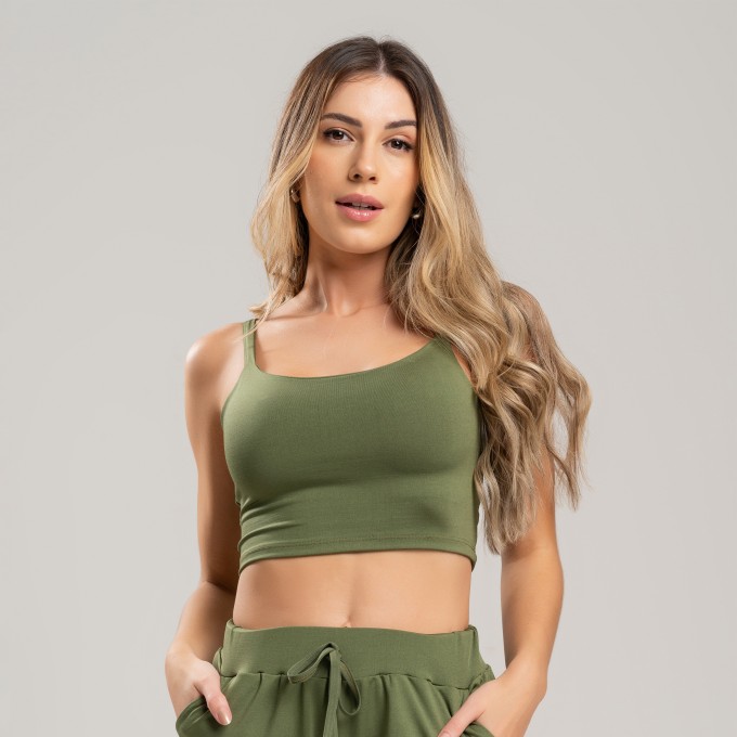 Top Cropped Embutido Militar