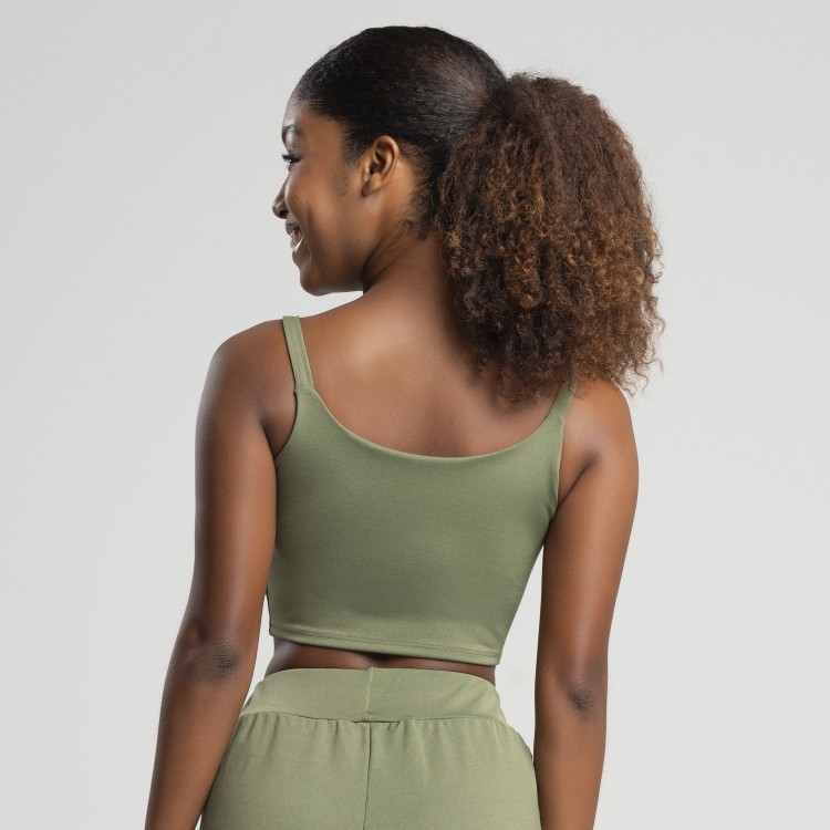 Top Cropped Embutido Militar