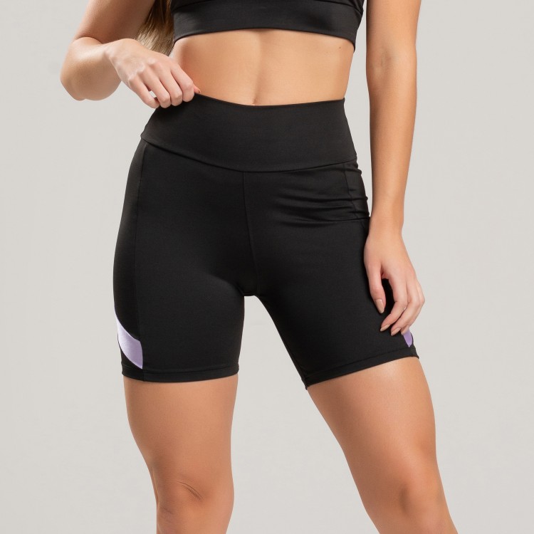 Short com Recortes em Poliamida Gloss