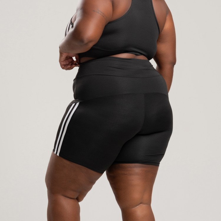 Short Duas Listras Branco Plus size