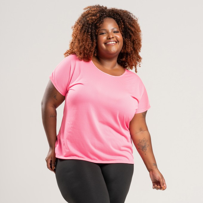 Blusa Dry Plus Size Rosa