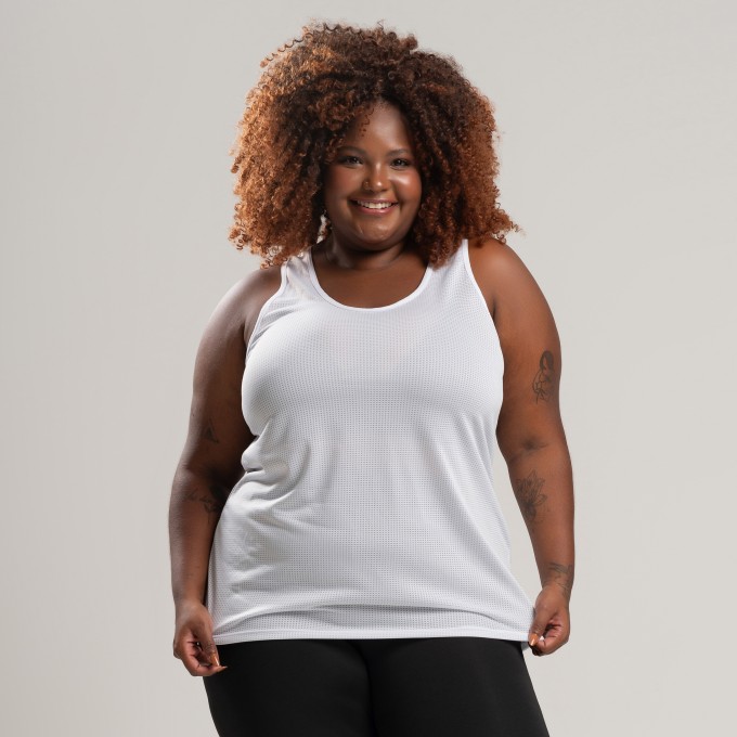 Regata Dry Plus Size Branco