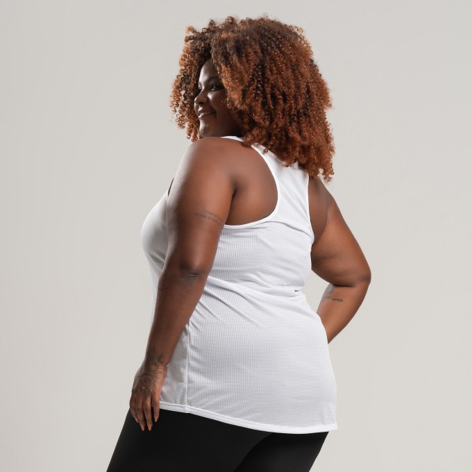 Regata Dry Plus Size Branco