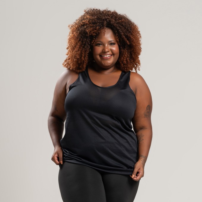 Regata Dry Plus Size Preto