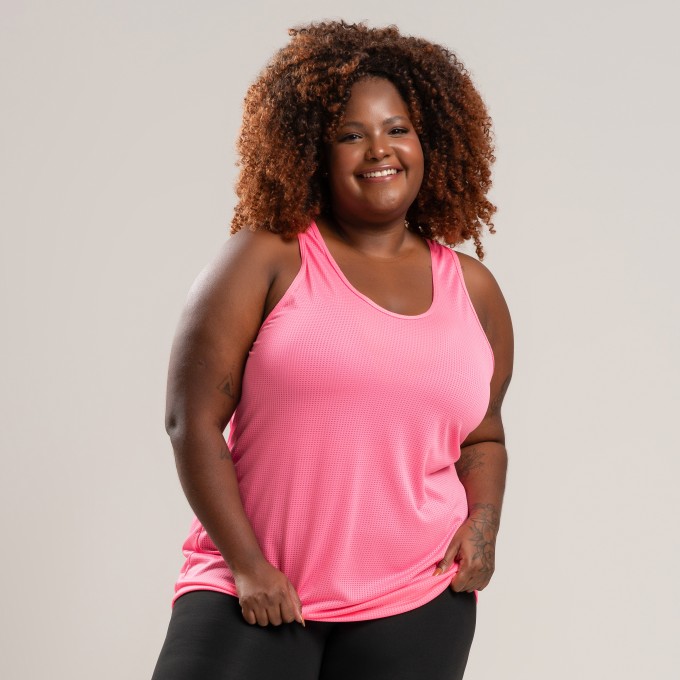 Regata Dry Plus Size Rosa