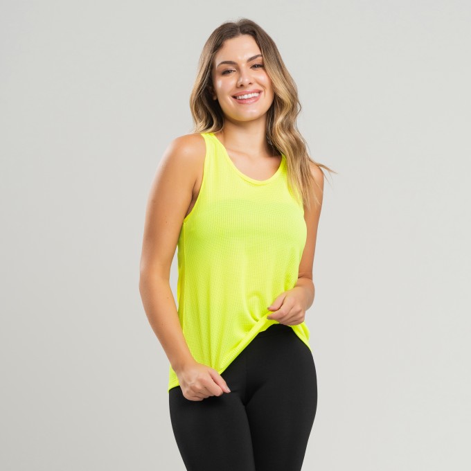 Regata Básica Dry Lisa Amarelo Neon