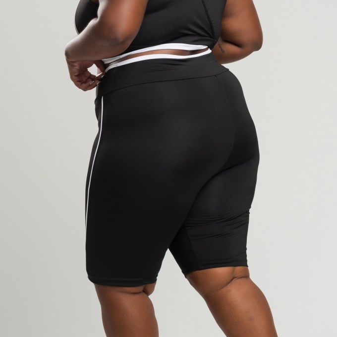 Short Básico Plus Size com Detalhe em Vivo Branco