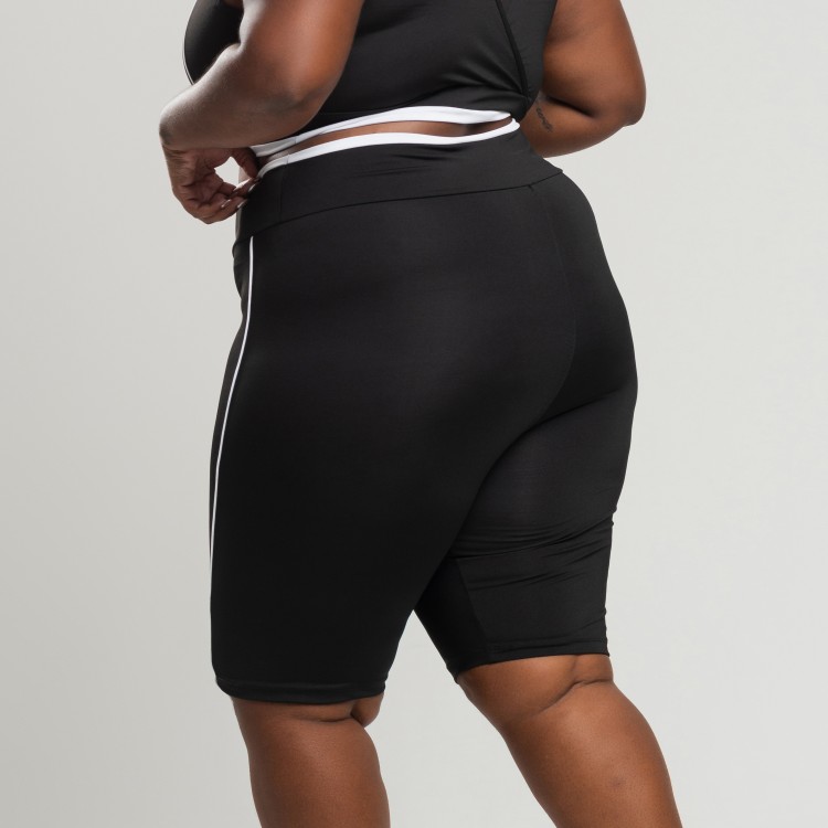 Short Básico Plus Size com Detalhe em Vivo Branco