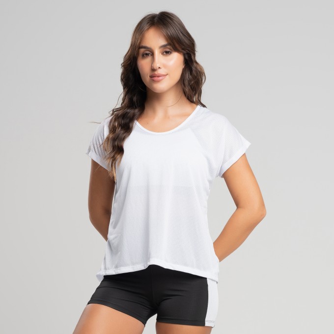 Blusa Dry Manguinha Branca
