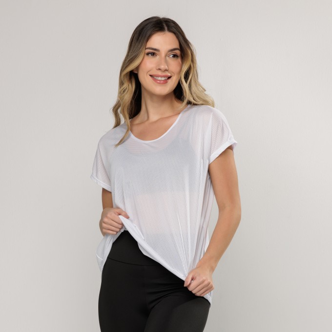Blusa Dry Manguinha Branca