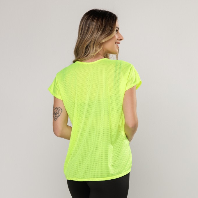 Blusa Dry Manguinha Amarela Neon