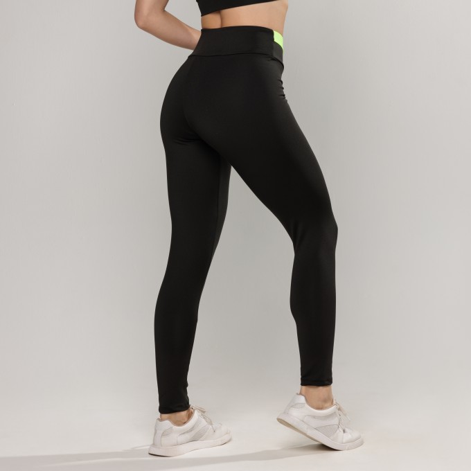 Legging Cós De Elástico Personalizado Lidery Amarelo Neon