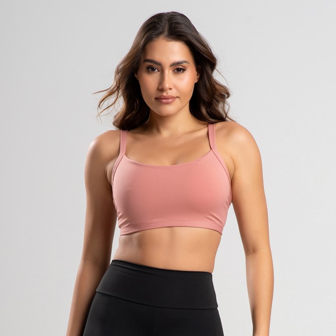 Top Fitness Duas Tiras Rose