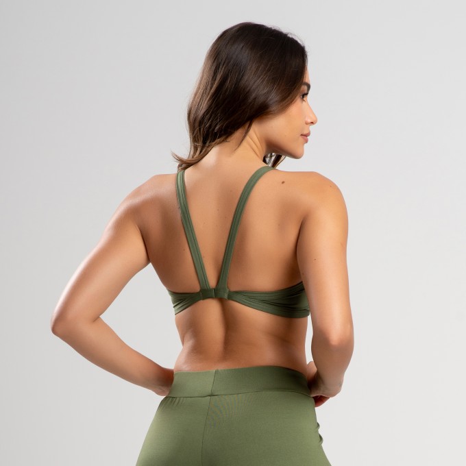 Top Fitness Duas Tiras Verde Militar