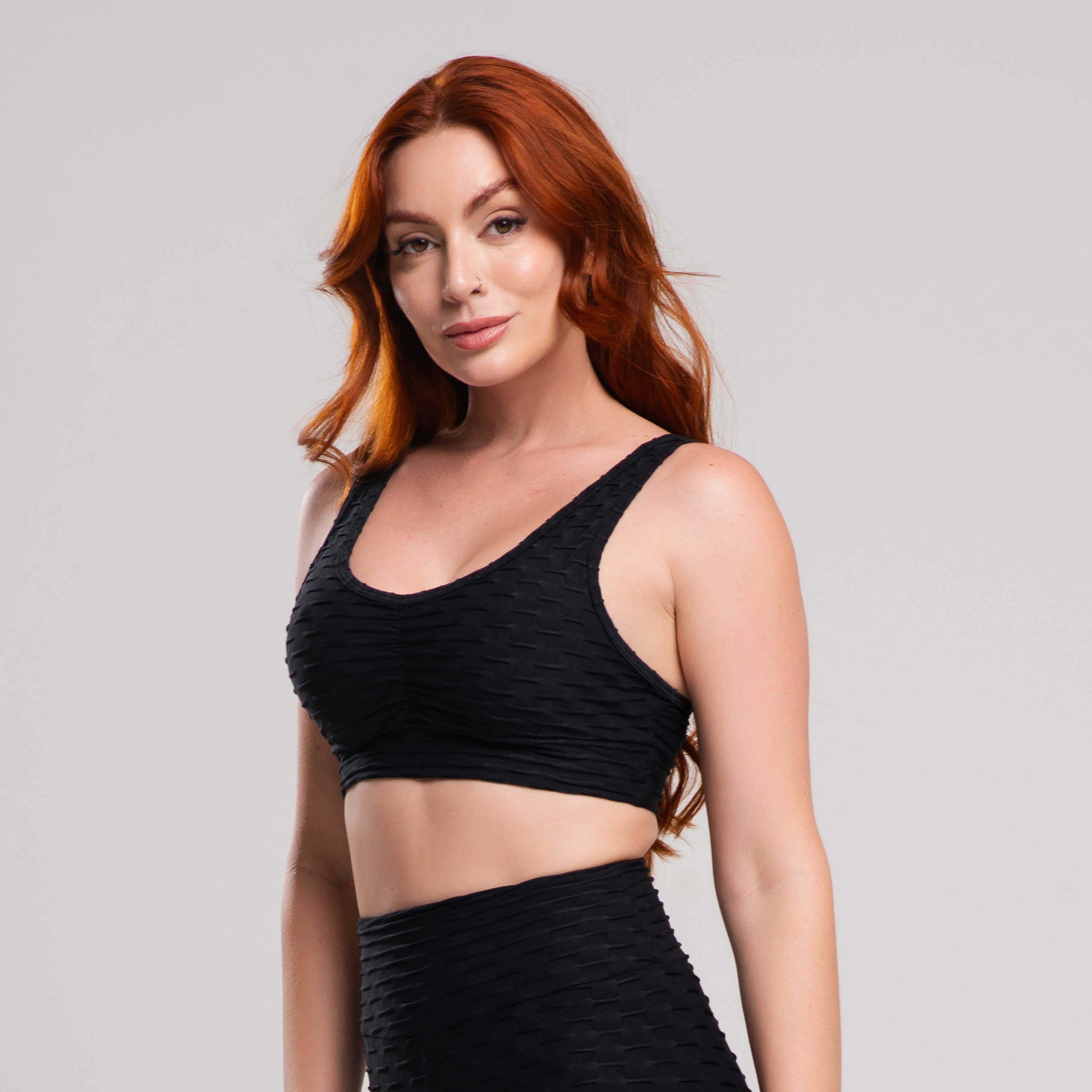 Top Alça Fitness Feminino Wave Preto