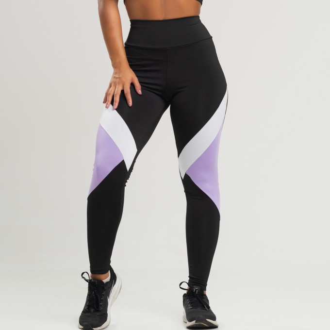Calça Legging Feminina Recortes em Cores
