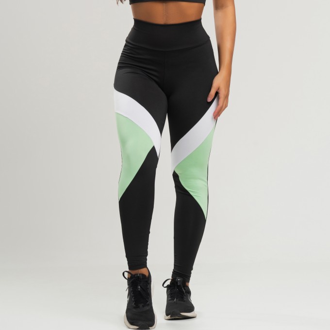 Calça Legging Feminina Recortes em Cores
