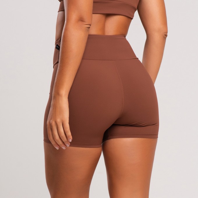 Short Fitness Canelado Poliamida