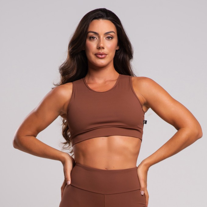 Top Nadador Fitness Canelado Poliamida