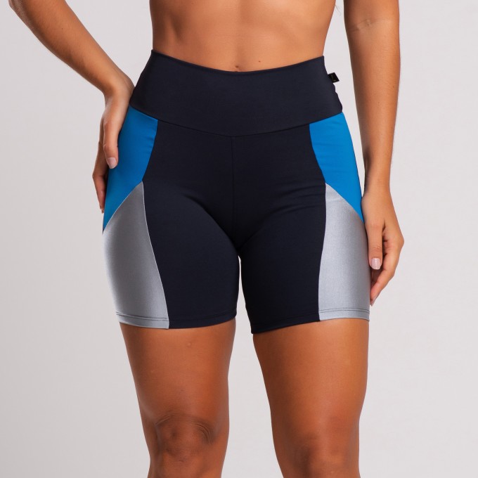 Short Fitness Feminino Com Recorte Colorido
