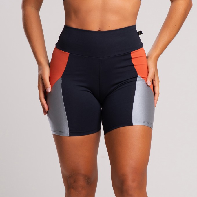 Short Fitness Feminino Com Recorte Colorido