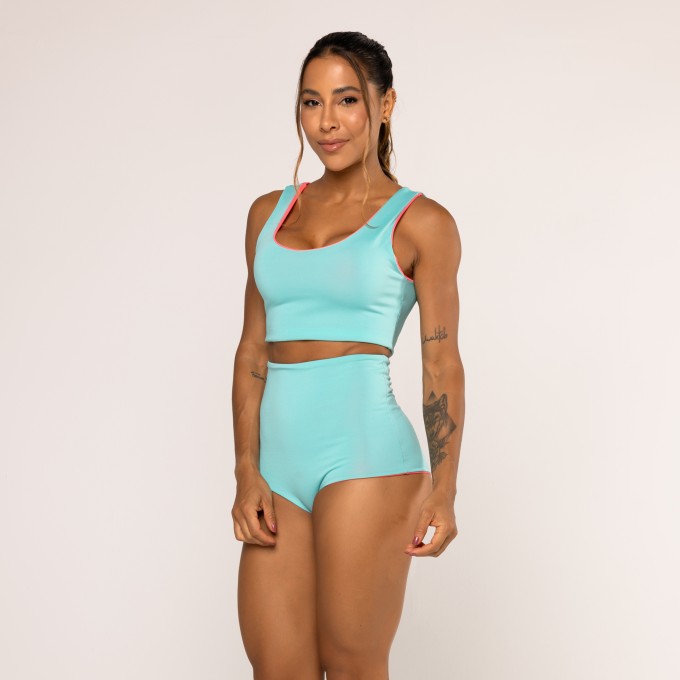 Conjunto Biquíni Hot Pant Dupla Face Tame e Rosa