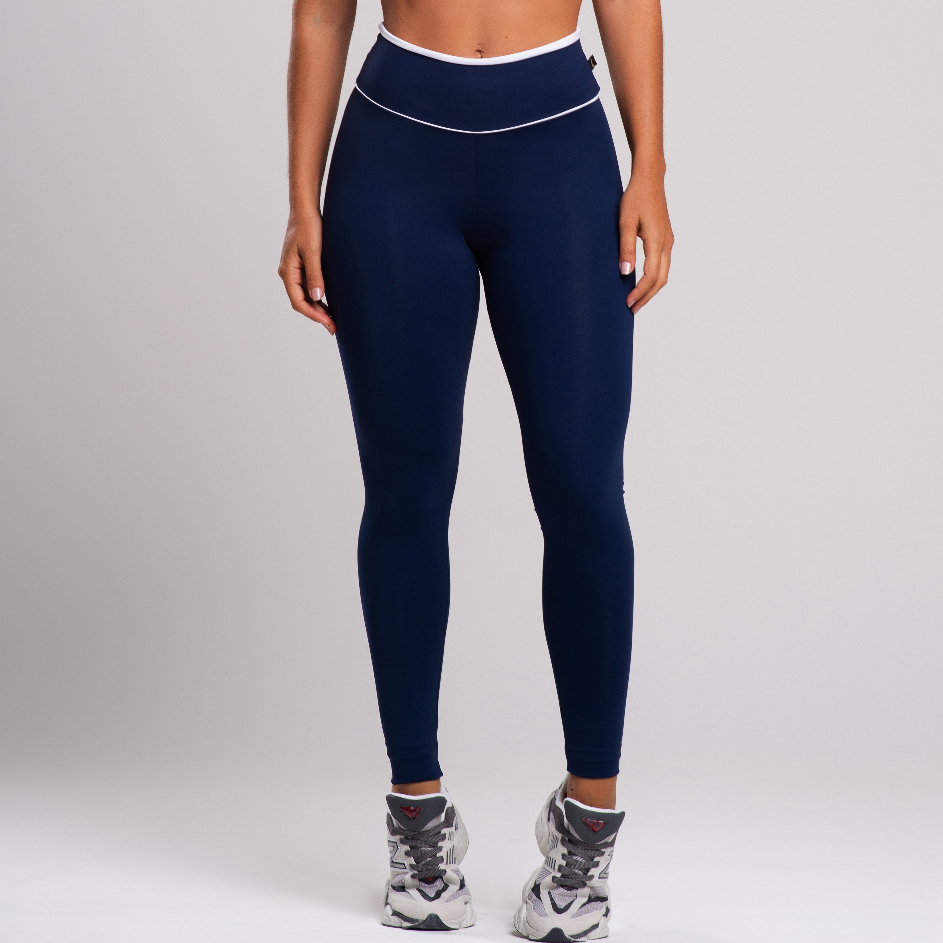 Legging Feminina Detalhe Vivo Poliamida Fitness - Marinho