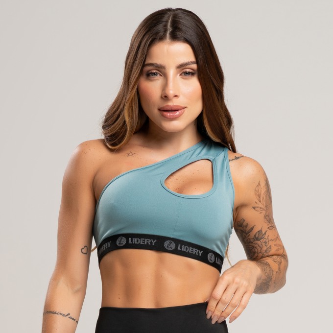 Top Feminino Fitness Cruzado no Ombro - Sanremo