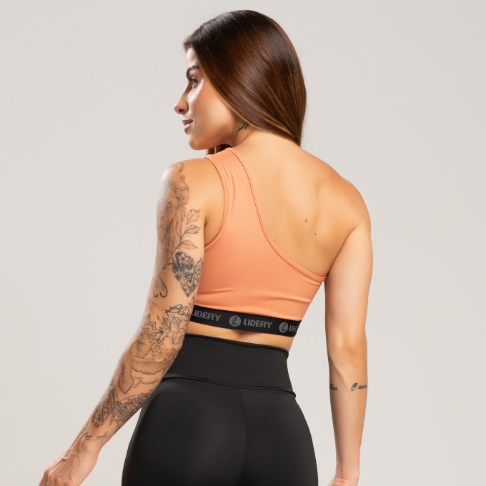 Top Feminino Fitness Cruzado no Ombro - Cocada