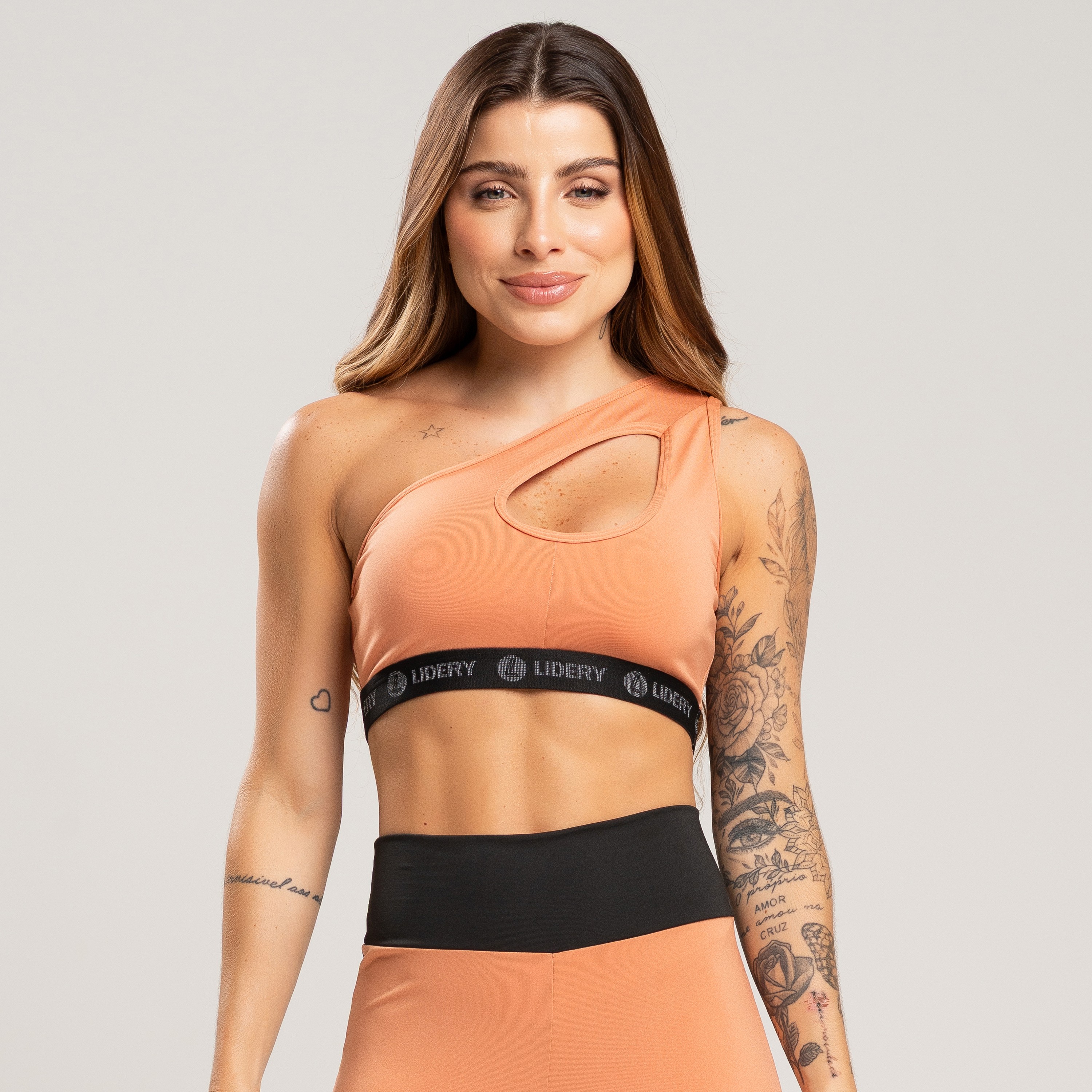 Top Feminino Fitness Cruzado no Ombro - Cocada