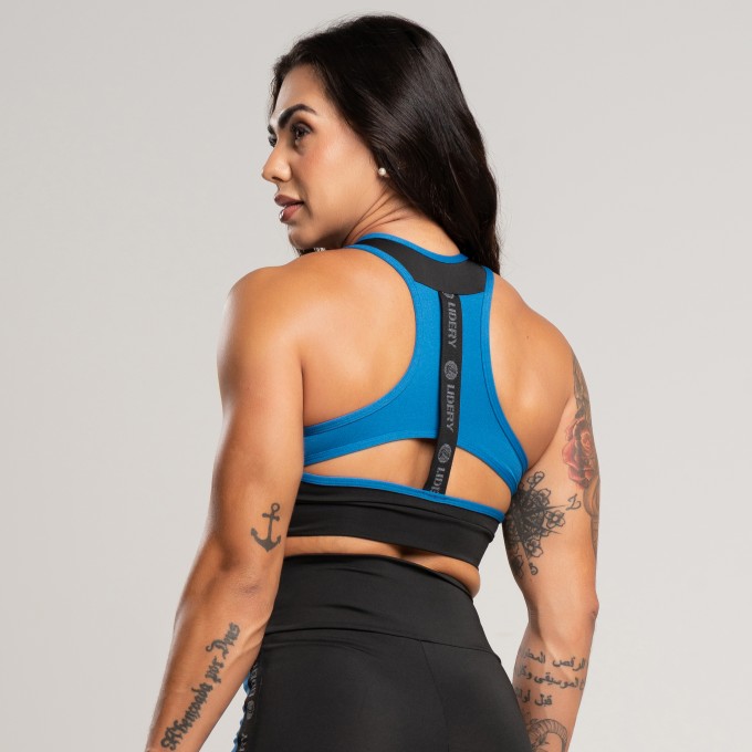 Top Nadador Elástico Personalizado Feminino Fitness - Marine