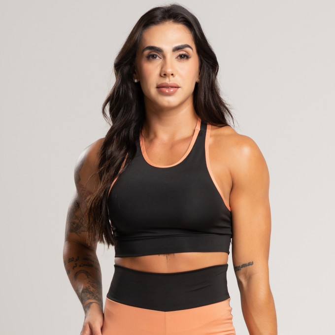 Top Nadador Elástico Personalizado Feminino Fitness - Cocada