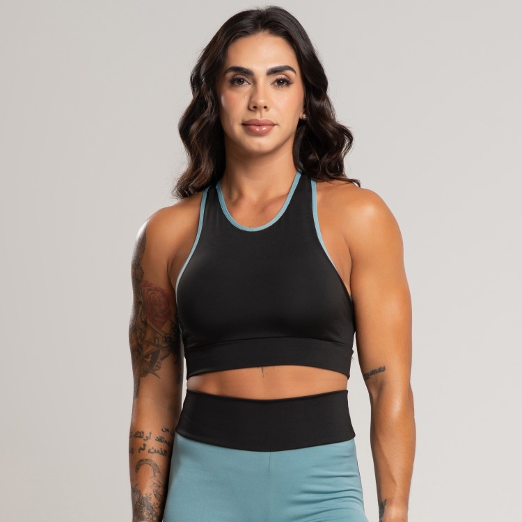 Top Nadador Elástico Personalizado Feminino Fitness - Sanremo
