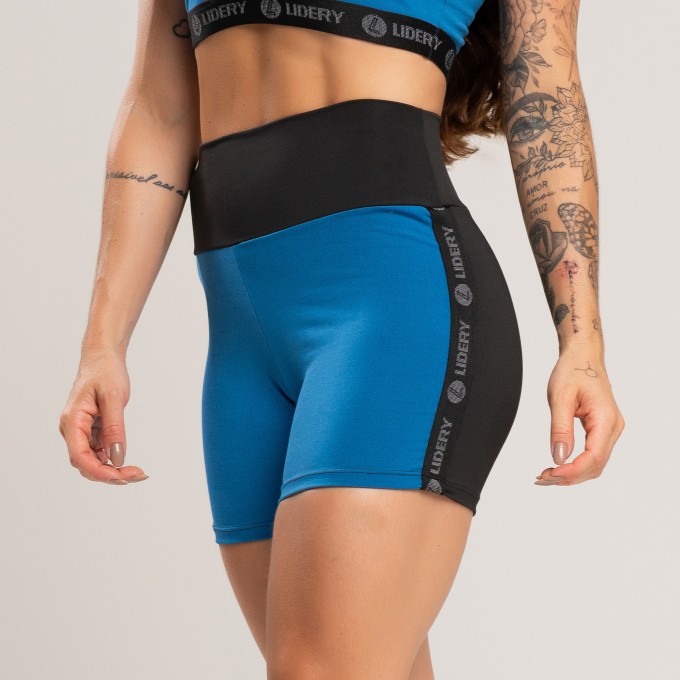 Short Duo Color Feminino Fitness - Marine