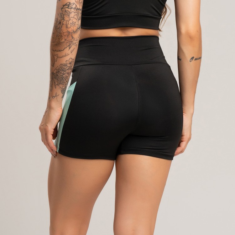 Short Fitness Up Com Bolso Preto com Laredo