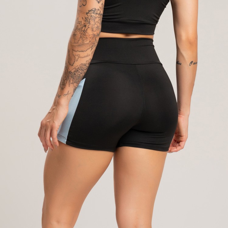 Short Fitness Up Com Bolso Preto com Frozen