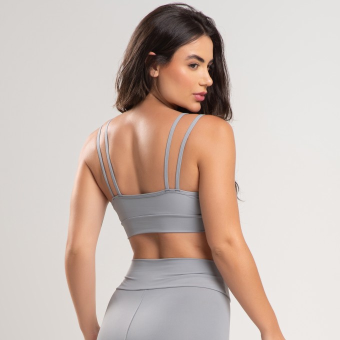 Top Fitness Alcinha Feminino Básico Mescla