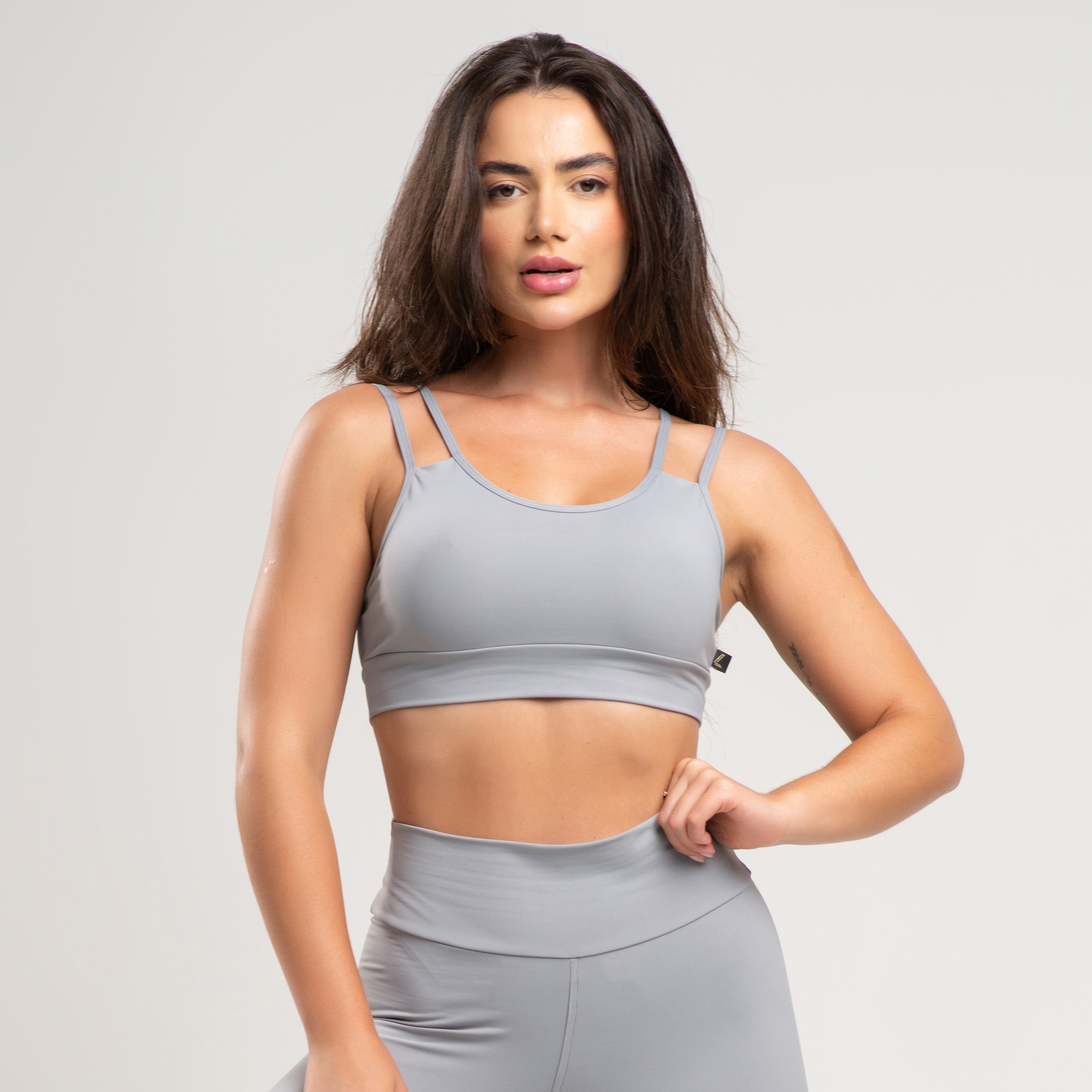 Top Fitness Alcinha Feminino Básico Mescla