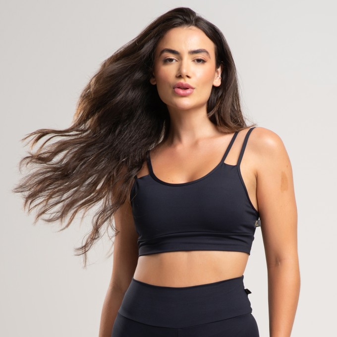 Top Fitness Alcinha Feminino Básico Preto
