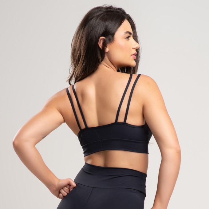 Top Fitness Alcinha Feminino Básico Preto